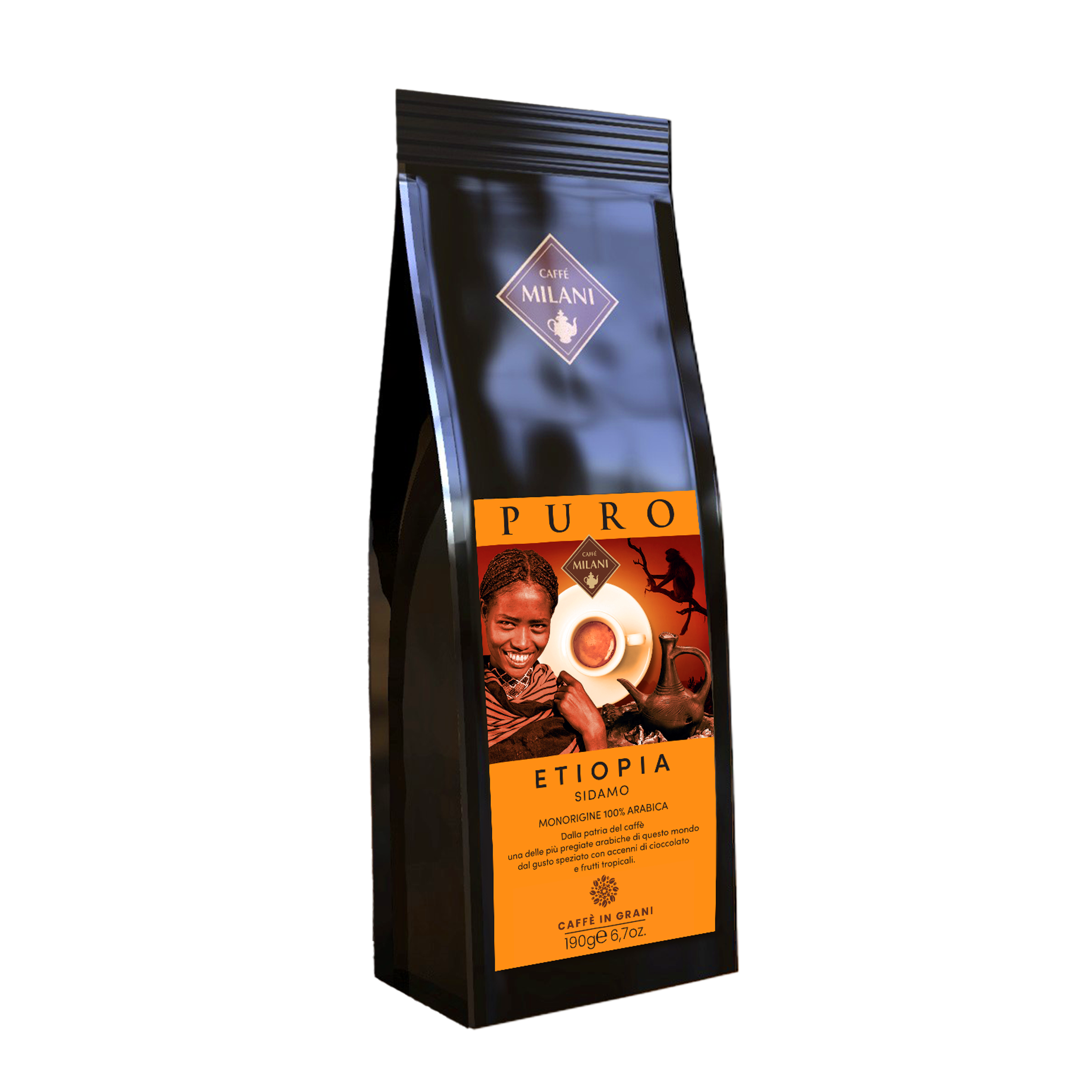 Etiopia Sidamo in grani Caffé Milani