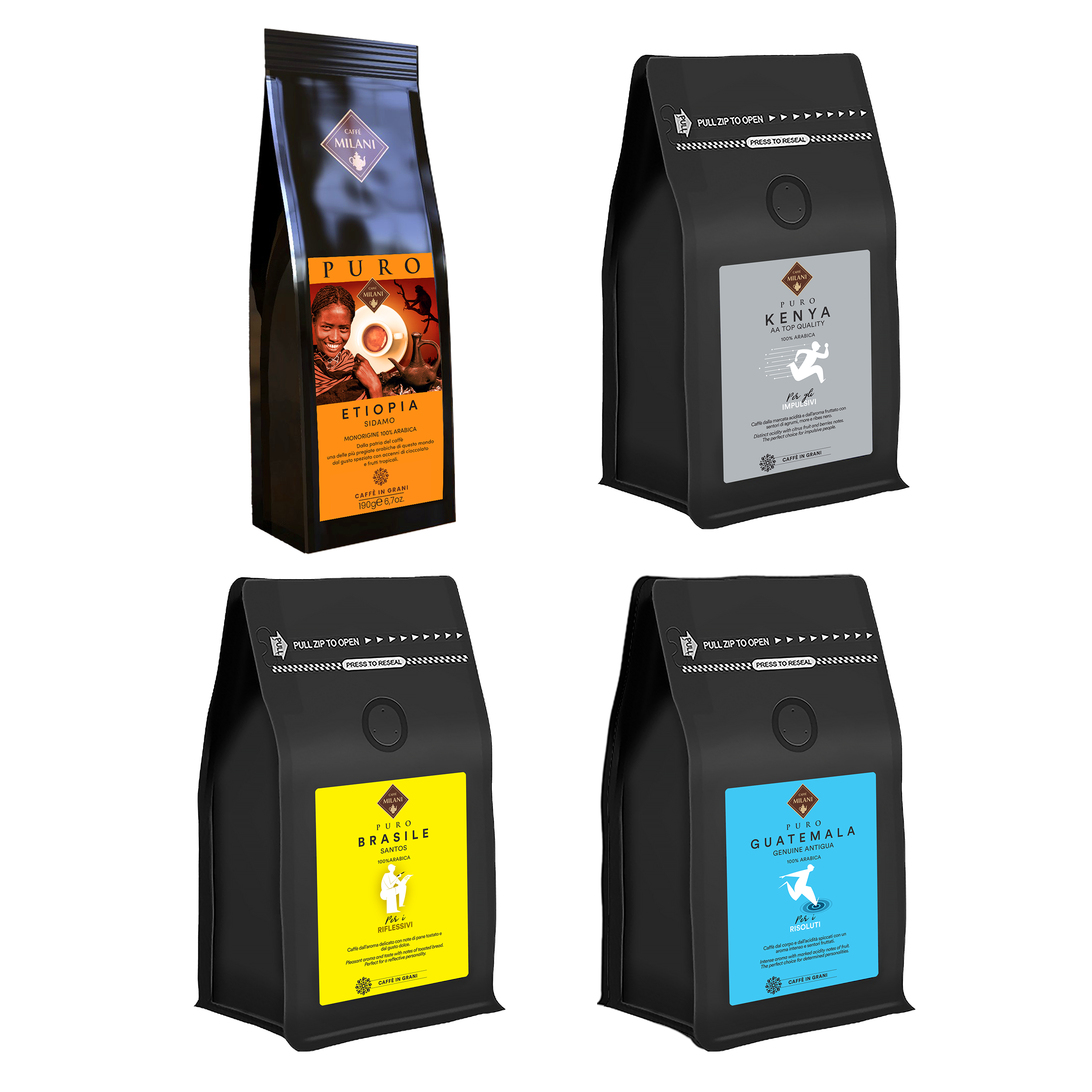 Kit monorigine in grani Caffé Milani