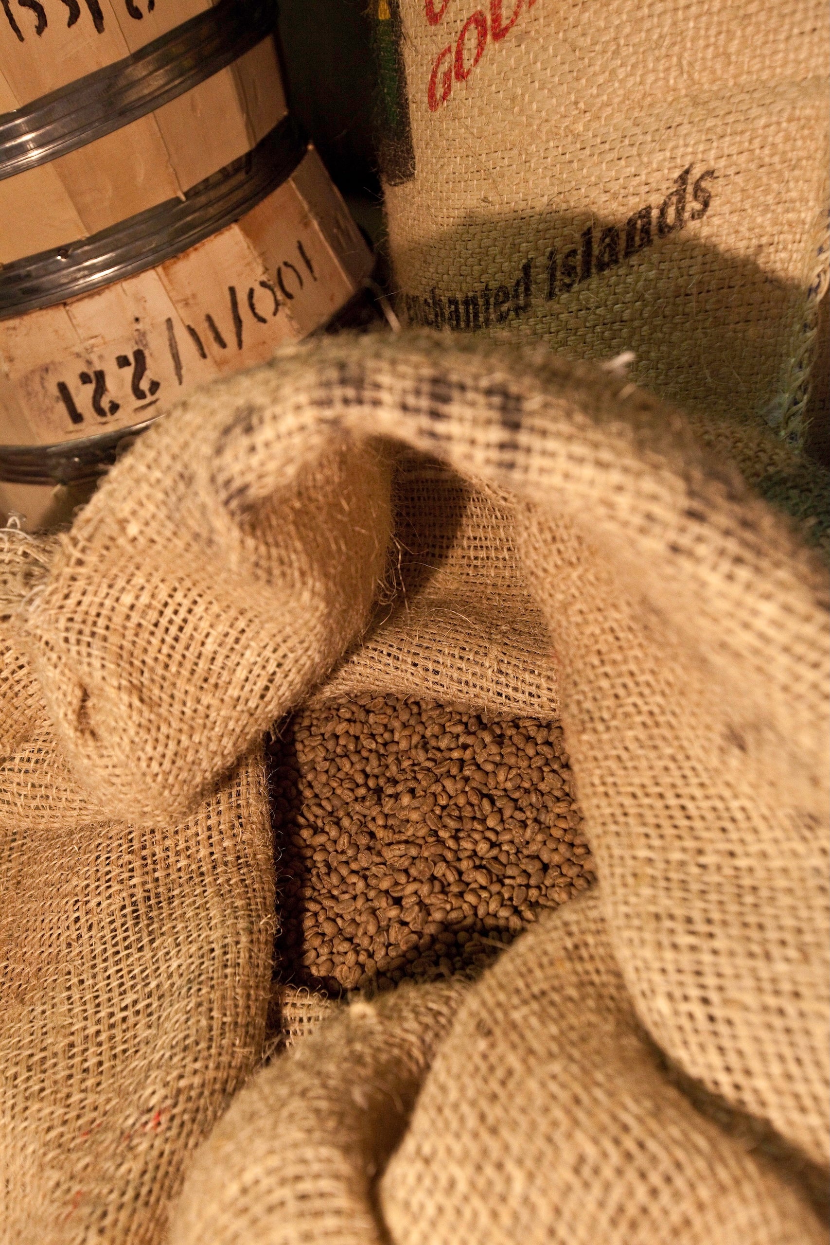 Chicchi in sacco di juta