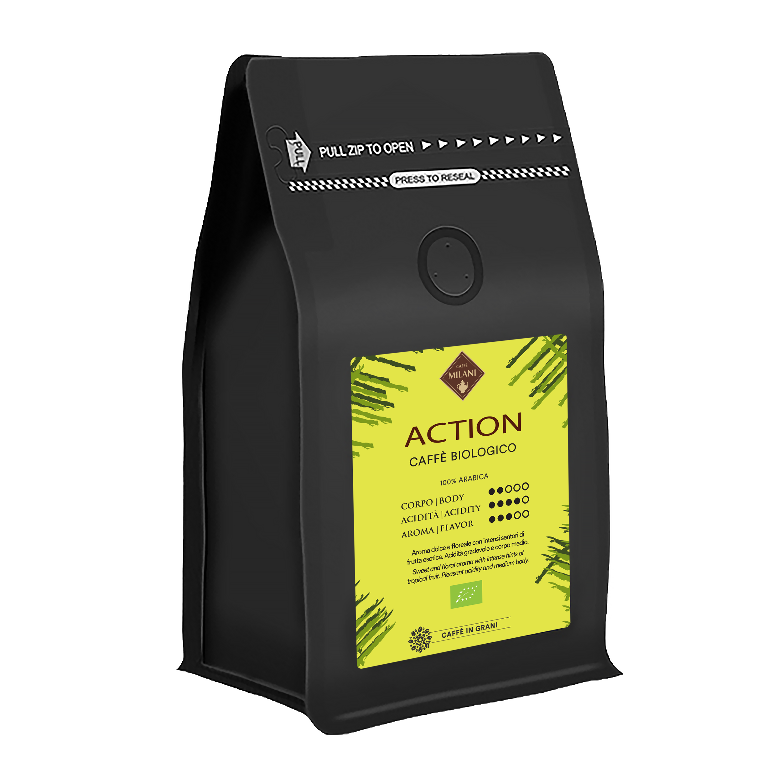 Action Bio in grani Caffé Milani